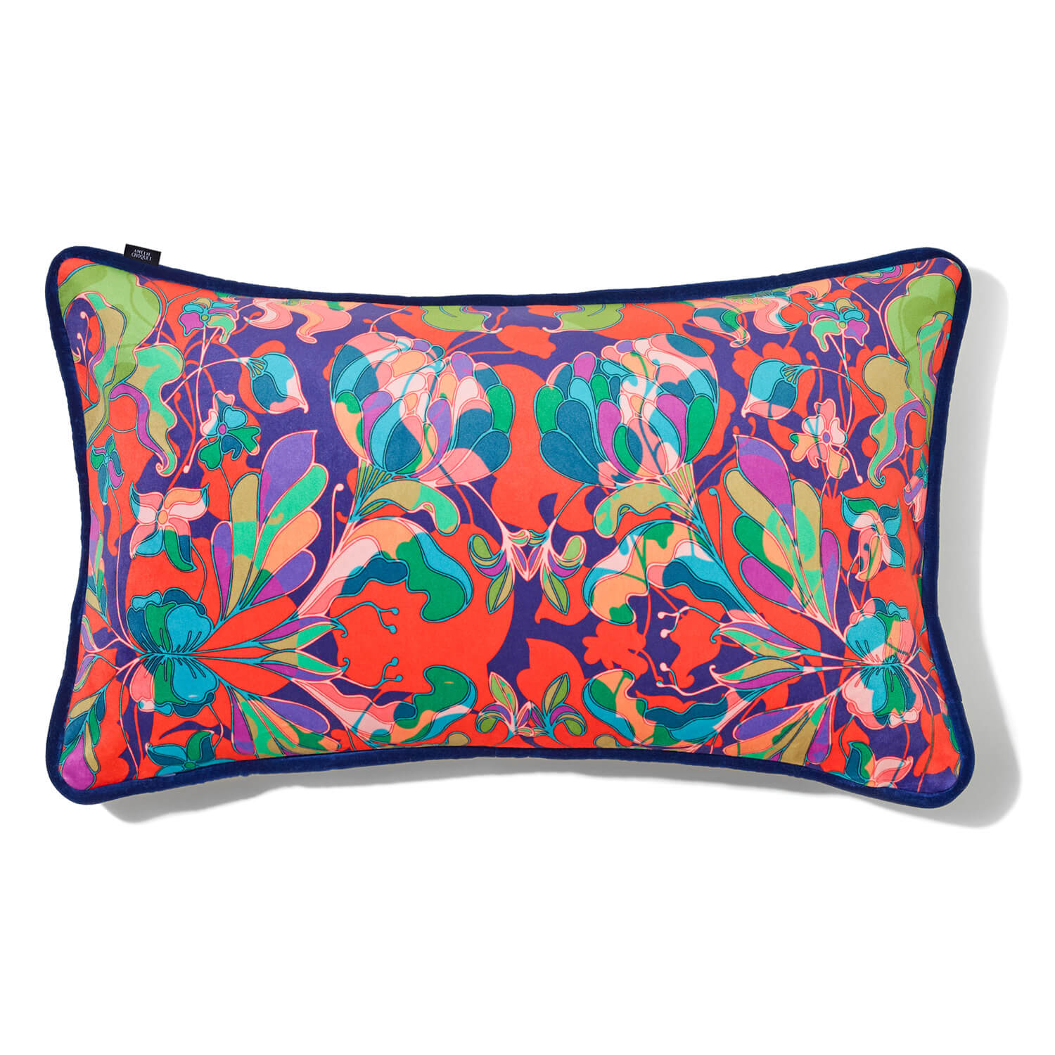 Coussin rectangle en tissu floral Au Jardin multicolore