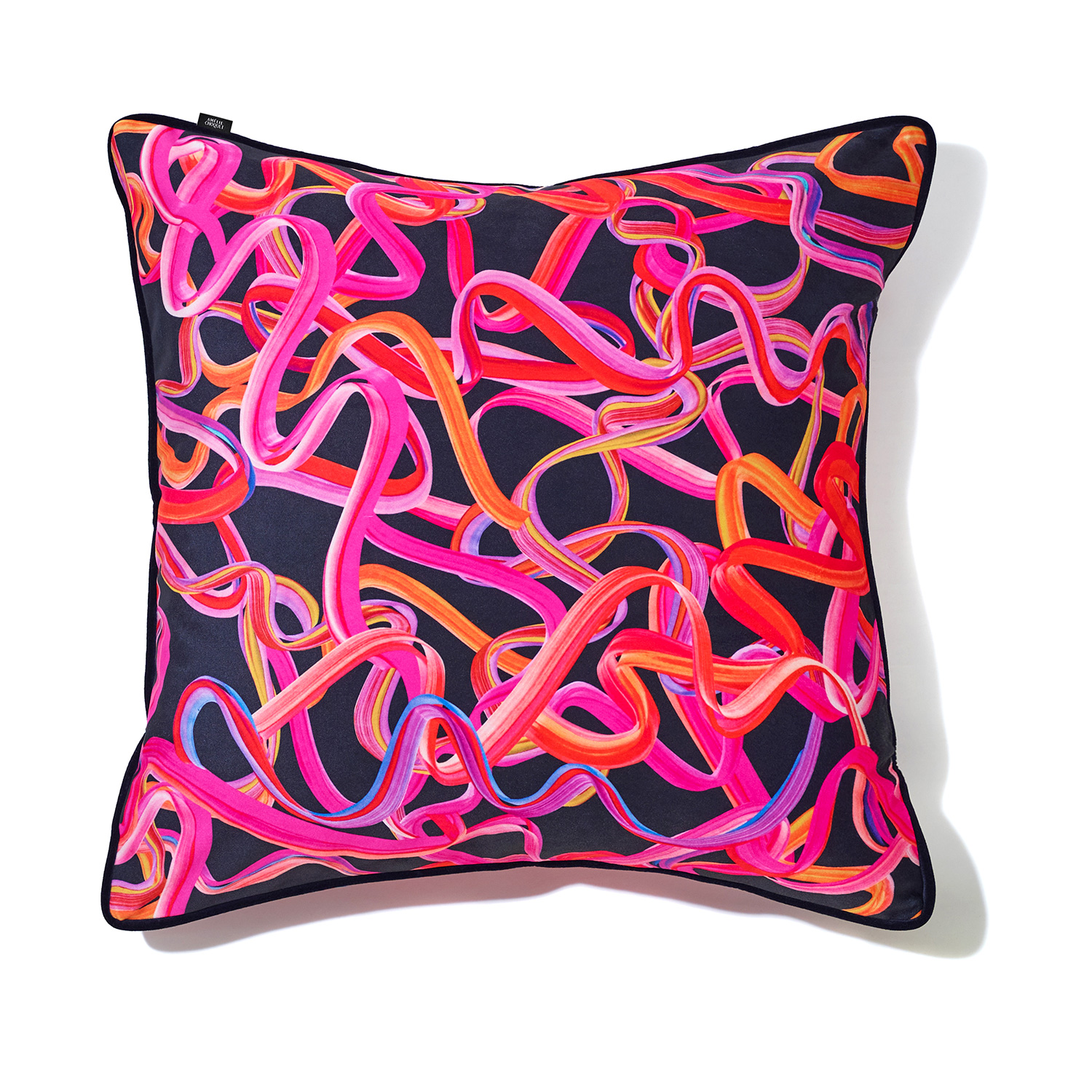 coussin carré en velours de la collection rubans