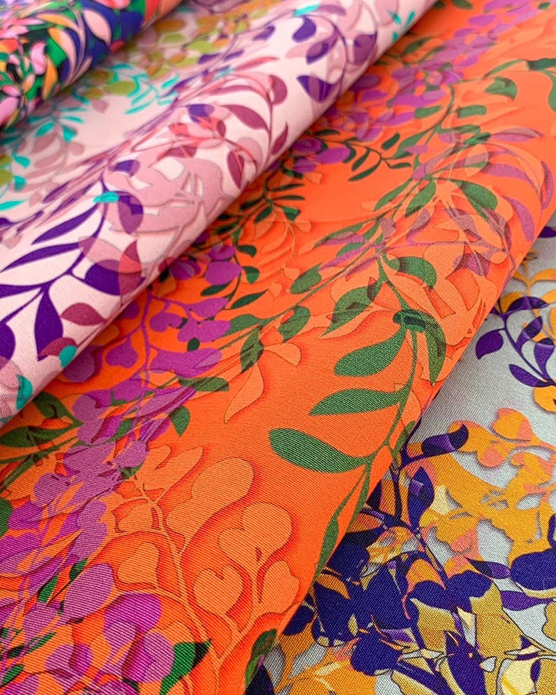 Tissus floraux imprimés de la collection Printemps