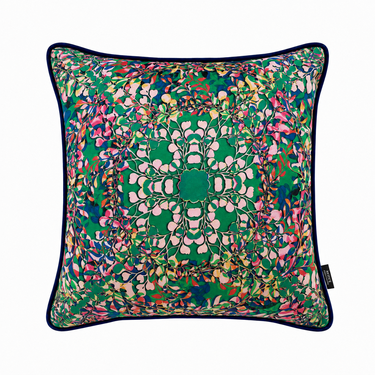 Coussin carré en velours imprimé Psyché – Collection Printemps