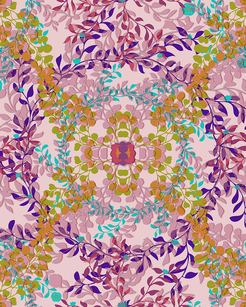 Tissu d’ameublement floral Rose – Collection Printemps